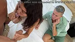 Strangers offer to spend the night with a married couple, but the payment is the wife's pussy?