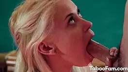 Marsha May loses bet and performs oral sex.