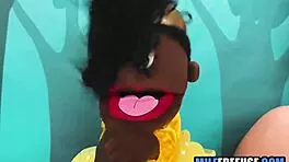 blonde milf & teen 18+ get free used on sesame street movie set 😈