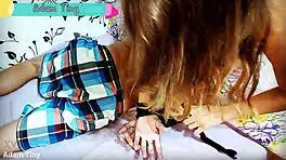 cheating wife ties up husband's best friend for dirty bedroom jerk-off vid