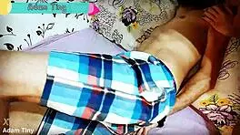 cheating wife ties up husband's best friend for dirty bedroom jerk-off vid