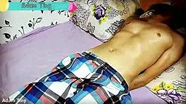 cheating wife ties up husband's best friend for dirty bedroom jerk-off vid