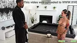 i feel so wet giving this black client a nuru massage