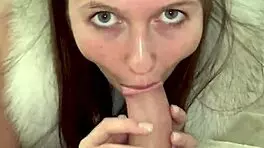 Hot Babe Strips and Deepthroats in POV Blowjob