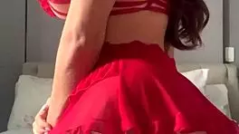 Solo Video Call With Crossdressing Transsexual In Fishnets