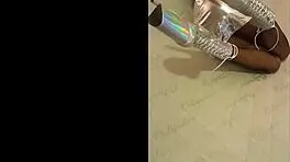 total silver and fishnet pantyhose on big ass