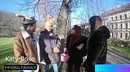 easter bunny sluts katy and mia get cunts licked and stuffed