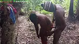 african ebony latina pornstar gets caught fucking in the bush with bbc hunter