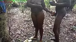 african ebony latina pornstar gets caught fucking in the bush with bbc hunter