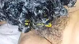 Licking Very Hot Desi Indian Bhabhi's Hairy Pussy With Moaning