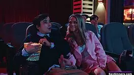 Sexsinners com - gf is bored and sucks bfs cock in cinema