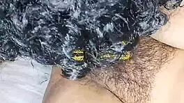 Licking Very Hot Desi Indian Bhabhi's Hairy Pussy With Moaning