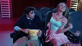 Sexsinners com - gf is bored and sucks bfs cock in cinema