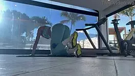 fit teen with bubble butt fucks her personal trainer after gym