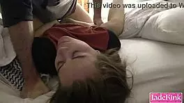 Submissive slut gets hardcore fucking with rough backhand face slaps in homemade video