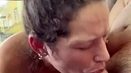 Big booty hooker rides customer reverse cowgirl and swallows cum