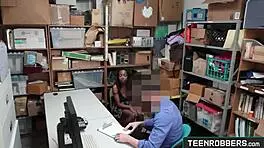 Teenrobbers com guard fucks ebony shoplifter Daya Knight. Secret office banging unfolds!