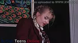 blonde 18-year-old student takes hard pounding from strict teacher