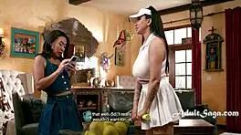 smashing stepmom romi rain's huge boobs before tennis with kimmy kimm