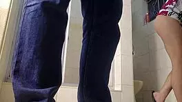 18-Year-Old Petite Teen Sucks Big Cock While Flashing Pussy Upskirt with No Panties