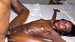 i opened up my petite dark skinned slut on the table