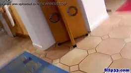 russian beauty sucks cock and gets doggystyled by old european.