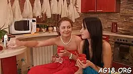 these teen lesbians say, 'sex toys are our best friends,' as they kiss and lick with dildos.