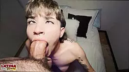 latina emo goth slut takes big white cock in casting 😈