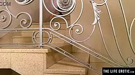 Sexy girl shoots balls from pussy masturbating