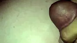 Petite teen gets her booty jacked off with a big interracial cock leading to cumshot