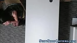 The teenage shoplifter with tattoos gets caught and rides in the shop.