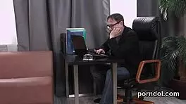 Sultry teen tempted by older teacher in reality scene.