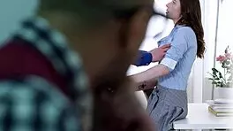 i’m overwhelmed watching this busty brunette take double penetration and a messy facial finish.