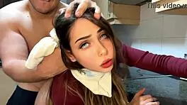 Damn, banging my barely 18 hijastra hard in the kitchen! Best padrastro ever, right? 🔥