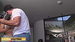 Busty 18yo Colombian cutie gets choked during domination fucking