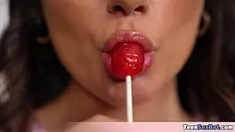 My stepsis charlotte likes sloppy and wet blowjobs and i am happy to provide the cock for it