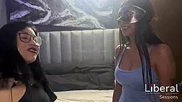 Skinny latina teen Sarah debuts in group swingers session