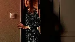 teen plays with dildo between big tits