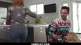 Stepdaughter eats stepdad's cock as dessert then asks if he wants her tight pussy