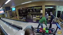 Lucky Fucker Sets Up Wild Public Pickup Fuck at Czech Bowling Alley