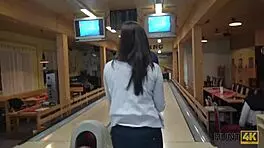 Lucky Fucker Sets Up Wild Public Pickup Fuck at Czech Bowling Alley