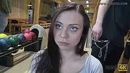 Lucky Fucker Sets Up Wild Public Pickup Fuck at Czech Bowling Alley