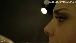 Escritor Licks White Pussy of Blonde Babe Bárbara Alves with Nego Catra