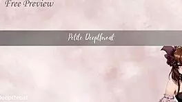 petite 18+ smiling through a rough blowjob for a massive cum facial 😉