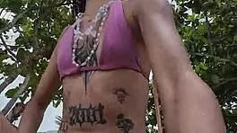 Time to Debate and Show Massive Poolside Toy. Watch Petite 18+ Handle Monster Gear!