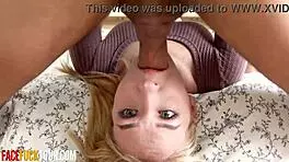 teen blonde babe sofie otis gets facial cumshot after deep throating