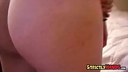 Strictly hands 18-year-old amateur hottie Mae Lynn jerks off her man in POV