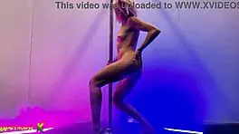 Erotic strip show leads to euphoria and squirting orgasm for blonde