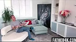 jenny and her boyfriend visit stepdad for some anticipation 😏