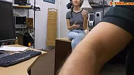 Slim teen gets drilled by pawnshop owner in intriguing pov encounter